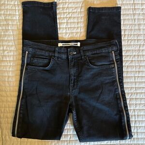 McQ Women's Black Jeans with Zipper Detail